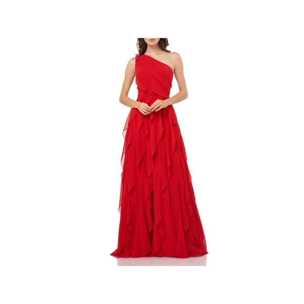 CARMEN MARC VALVO INFUSION Womens Red Sleeveless Full-Length Formal Dress 6